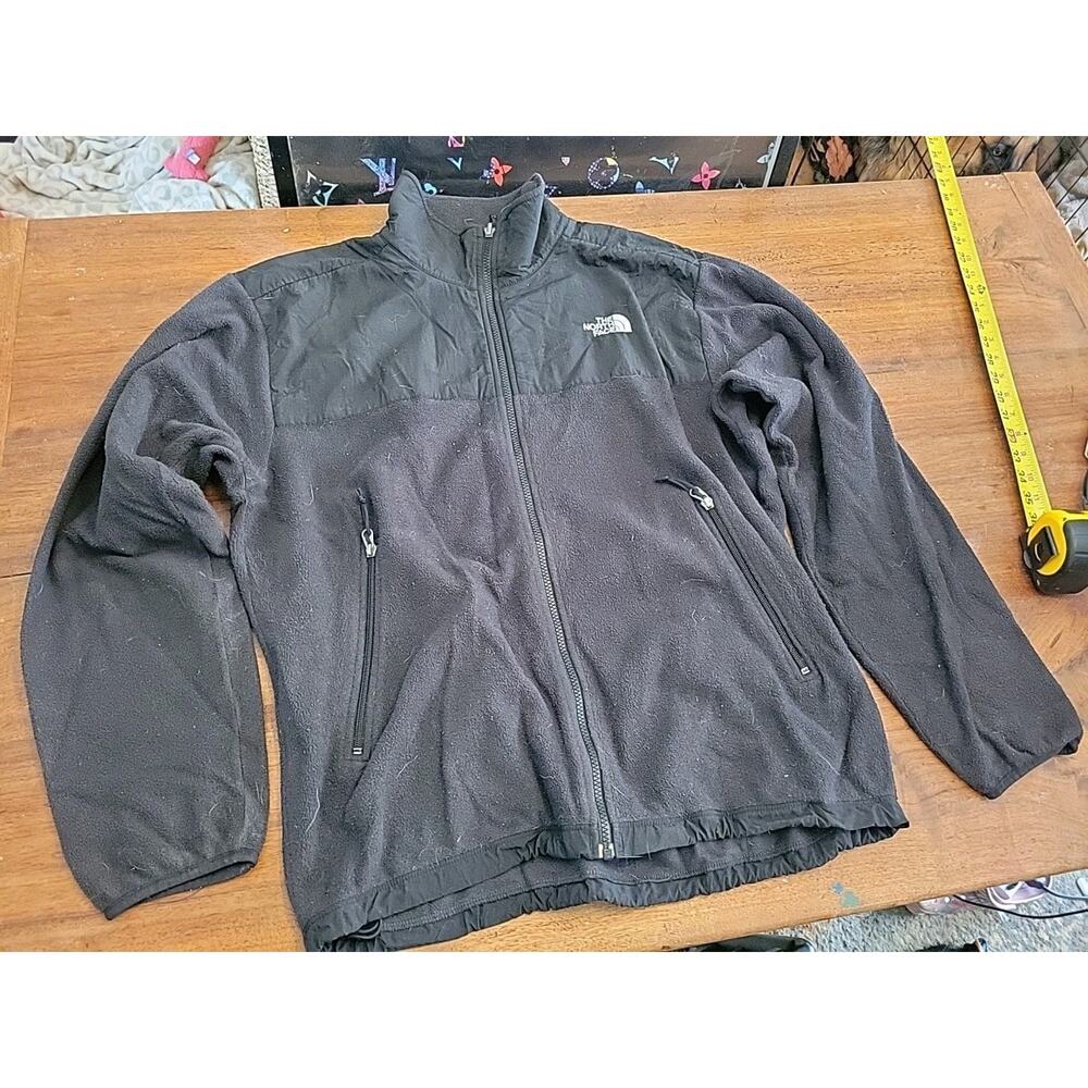The North Face Men's Black Full Zip Fleece Jacket Stand-Up Collar Pockets M